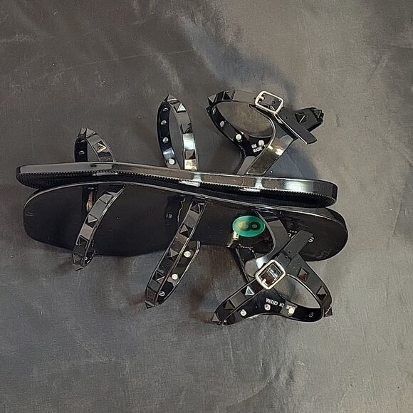 BRAND NEW STEVEN NEW YORK OPEN STUDDED DETAILS ANKLE STRAP WITH BUCKLE SANDAL - Picture 8 of 13